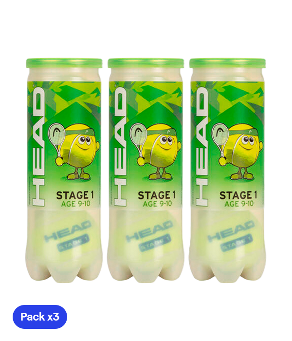 Pelotas HEAD Stage 1 (9/10 años) (Pack x3)