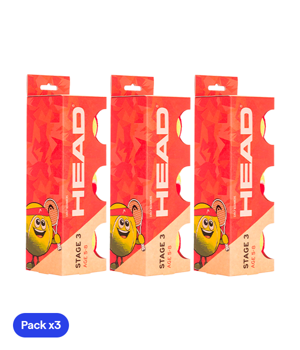 Pelotas HEAD Stage 3 (5/8 años) (Pack x3)