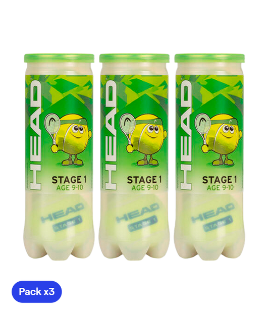 Pelotas HEAD Stage 1 (9/10 años) (Pack x3)