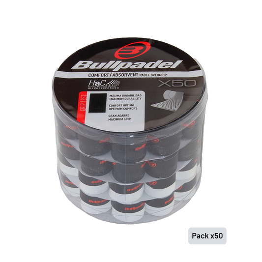 Tambor Overgrips Bullpadel GB-1201 Perforados Negro/Blanco (x50)