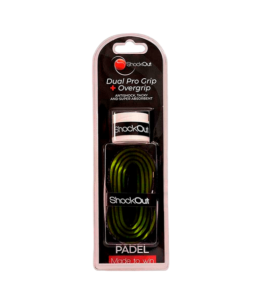 Dual Pro Grip + Overgrip Shock Out Negro/Amarillo 2024