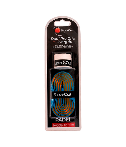 Dual Pro Grip + Overgrip Shock Out Azul/Naranja 2024