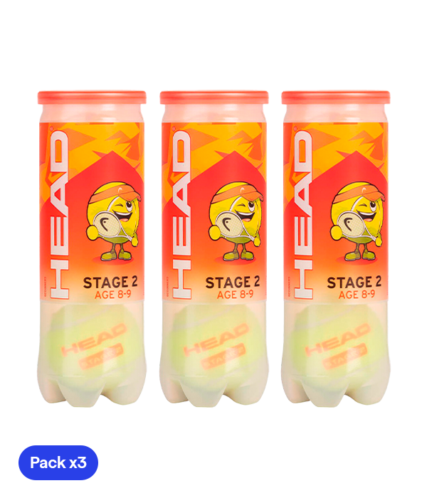 Pelotas HEAD Stage 2 (8/9 años) (Pack x3)