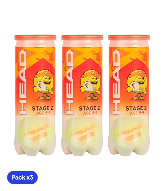 Pelotas HEAD Stage 2 (8/9 años) (Pack x3)