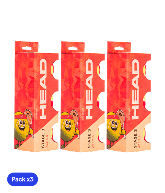 Pelotas HEAD Stage 3 (5/8 años) (Pack x3)
